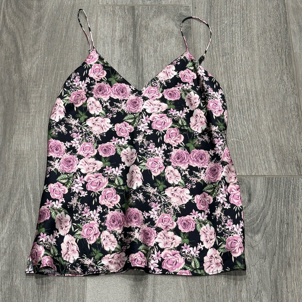 Cami NYC floral silk tank- XXS